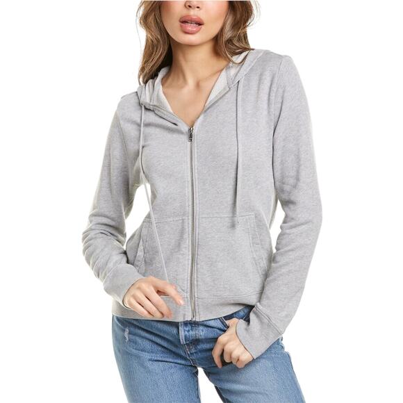 Zadig & Voltaire Gray Comfy Skull Metal Stud Skull Zip Up Hoodie Sweatshirt - Picture 1 of 12